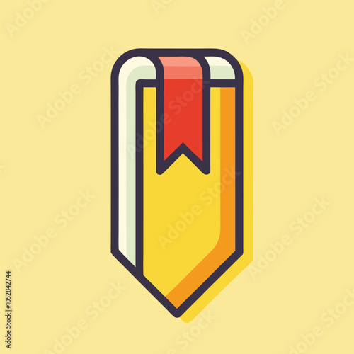 Yellow book with red bookmark