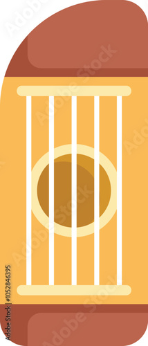 Kannel icon in flat style showcasing finnish traditional music and culture