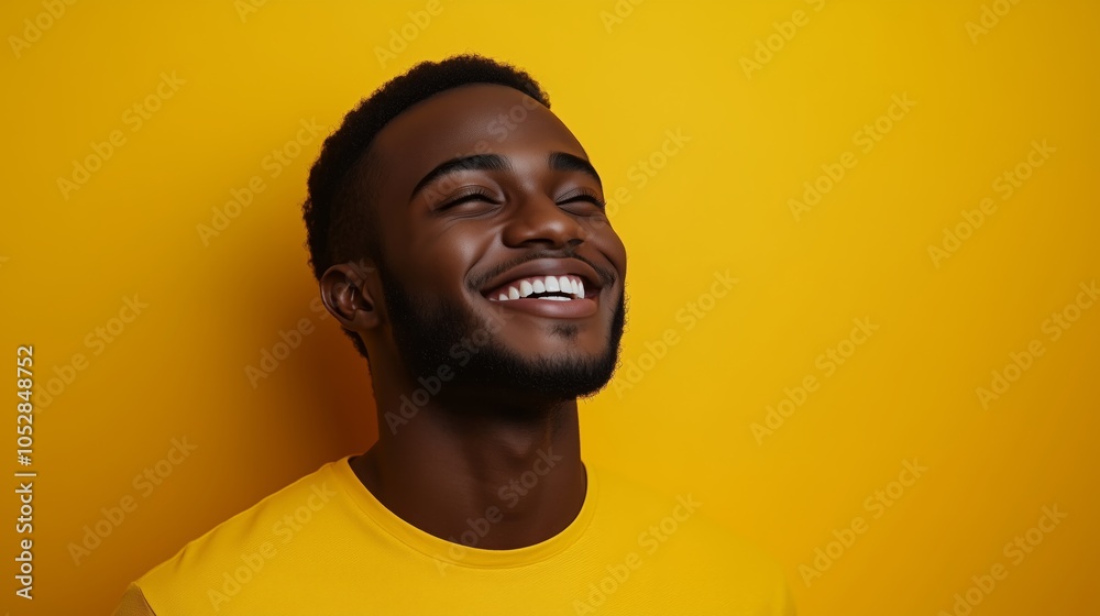 Portrait of a happy handsome man in a shirt with laughing Portrait of a happy handsome man in a shirt with laughing