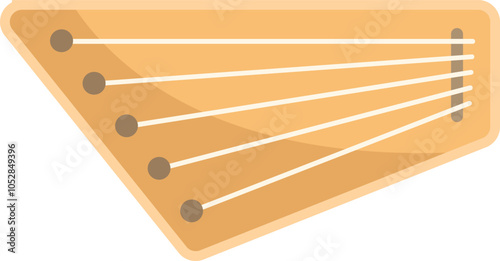 Vector illustration of a gusli, a traditional russian string musical instrument, shown lying flat