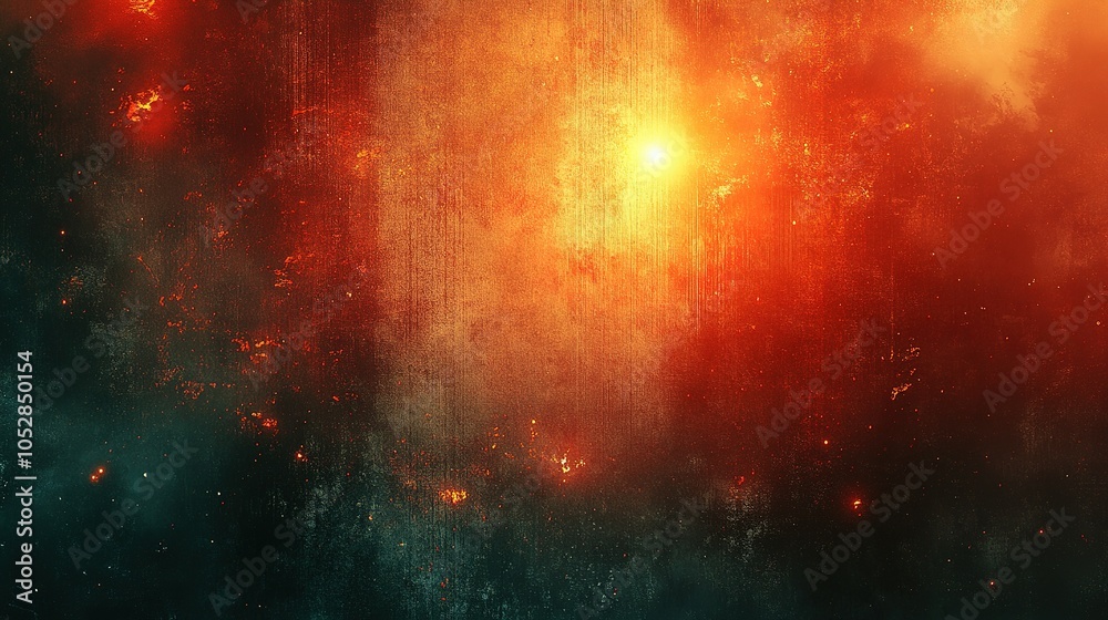 Naklejka premium Glowing Orange and Red Abstract Background with Distressed Texture