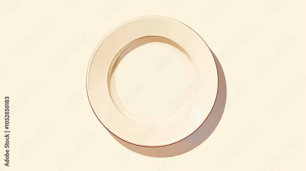 Sunlit Empty Plate with Subtle Shadows Sunlit Empty Plate with Subtle Shadows