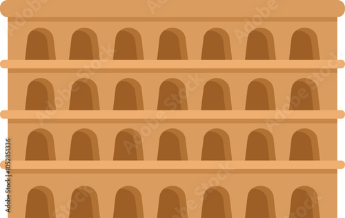 The colosseum facade showcases ancient roman architecture with its iconic arches and grandeur