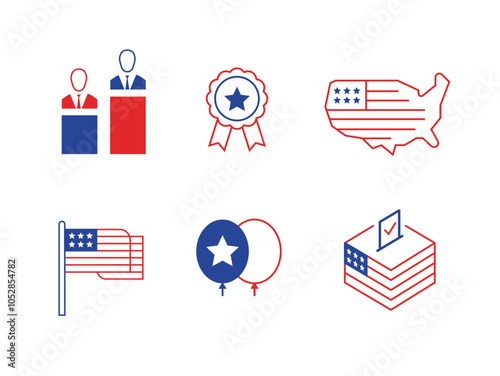 Election Day icon set, vote