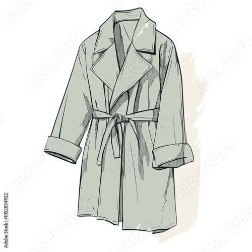 Classic Light Grey Trench Coat for Winter