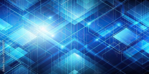 Blue abstract geometric tech background with linear pattern, abstract, blue, geometric, tech, background, linear, pattern