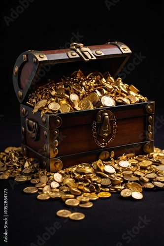 treasure chest with gold coins