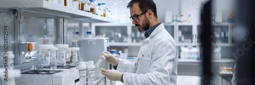 Scientist working in a lab, analyzing samples and conducting research.