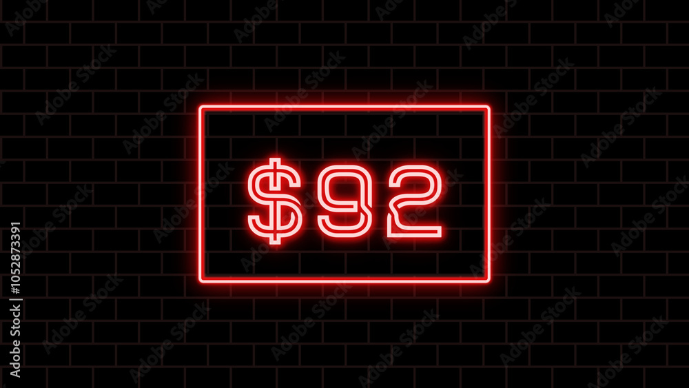 $92 のネオン文字 $92 のネオン文字