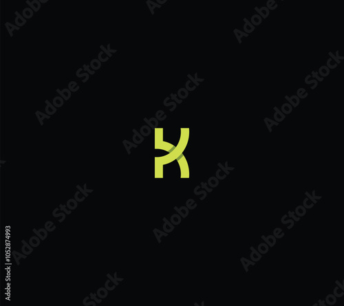 Modern and stylish letter K Monogram with black background. 