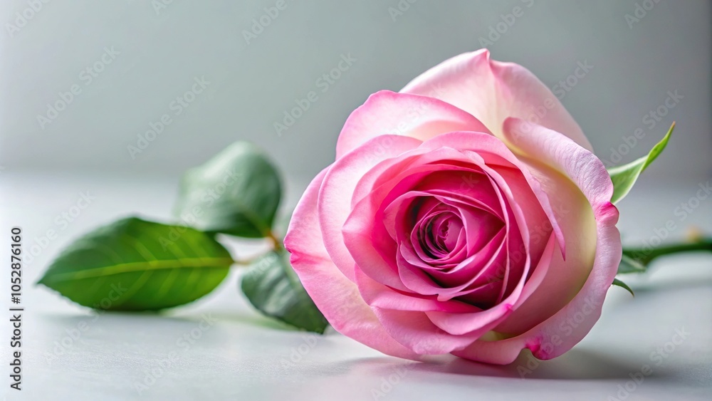 Pink rose with white spot on top Pink rose with white spot on top