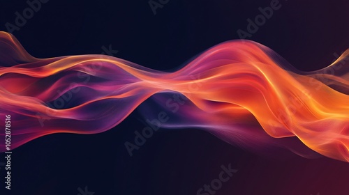 Abstract wave of vibrant colors flowing smoothly across a dark background, creating a sense of movement and energy.
