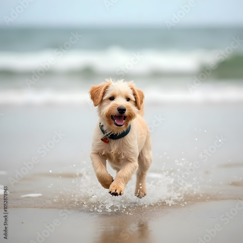 dog on the beach