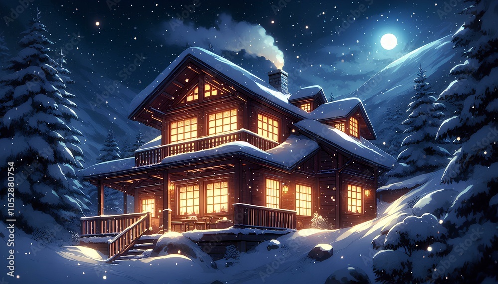 A Peaceful Retreat Anime Cabin Under the Stars A Peaceful Retreat Anime Cabin Under the Stars