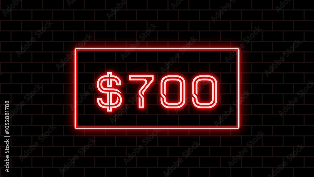 $700 のネオン文字 $700 のネオン文字