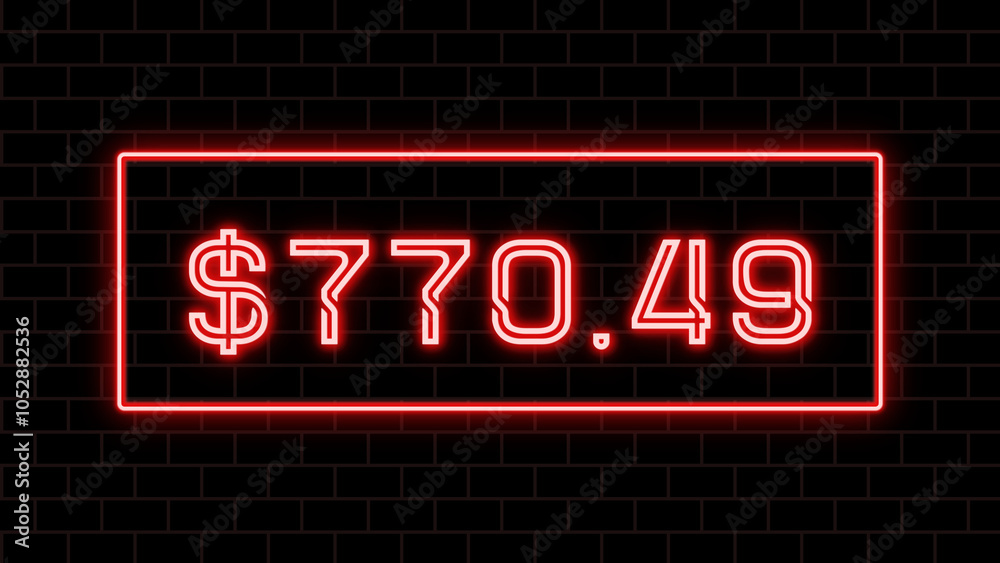 $770.49 のネオン文字 $770.49 のネオン文字