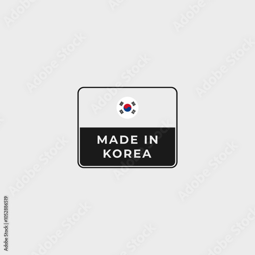 made in korean label vector for product design element. Made in korean label for product packaging design.