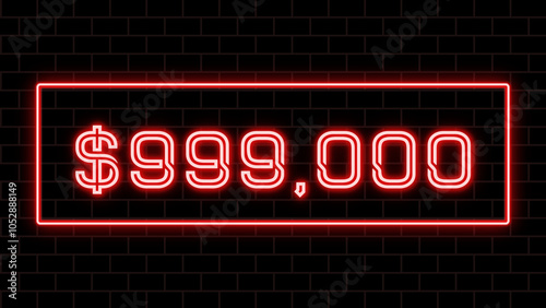 $999,000 のネオン文字