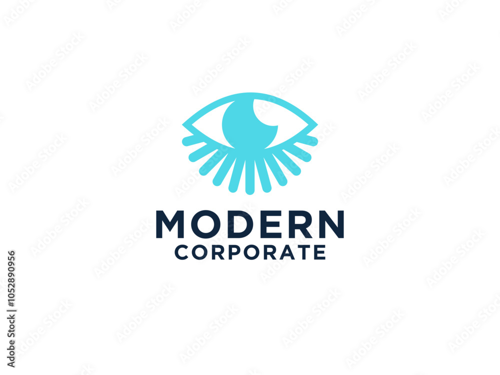 Abstract Eyelash Logo. Blue Linear Style isolated on White Background. Usable for Business and Beauty Logos. Abstract Eyelash Logo. Blue Linear Style isolated on White Background. Usable for Business and Beauty Logos.