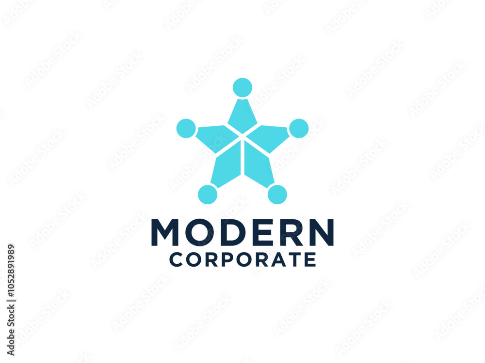 People and Star Logo. Blue Five Star with Human Symbol Combination isolated on White Background. Flat Vector Logo Design People and Star Logo. Blue Five Star with Human Symbol Combination isolated on White Background. Flat Vector Logo Design