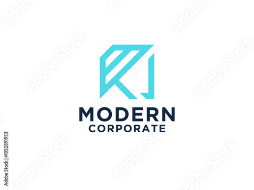Free Download Initial Letter R Logo. Blue Overlay Origami Style isolated on White Background. Usable for Business and Branding Logos. - GFXLoad