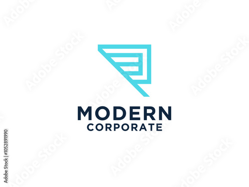 Free Download Initial Letter R Logo. Blue Overlay Origami Style isolated on White Background. Usable for Business and Branding Logos. - GFXLoad