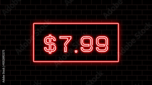 $7.99 のネオン文字