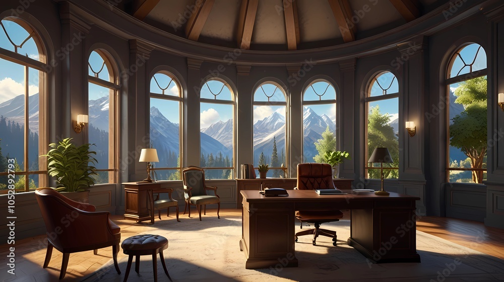 Naklejka premium office space with beautiful views