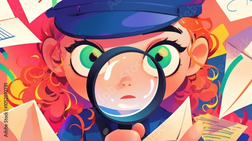 Wallpaper Mural Curious Detective in a Colorful Cartoon World Torontodigital.ca
