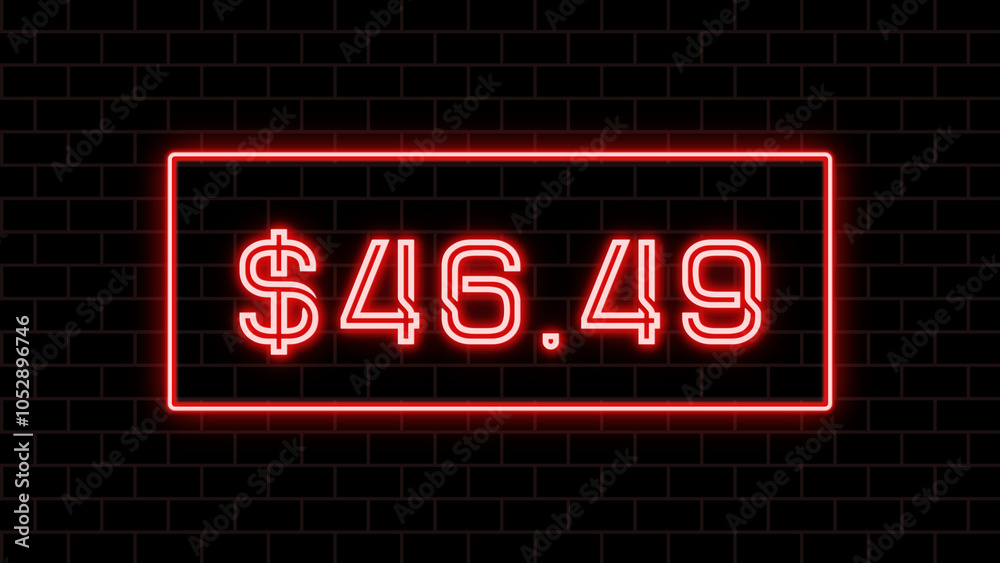 $46.49 のネオン文字 $46.49 のネオン文字