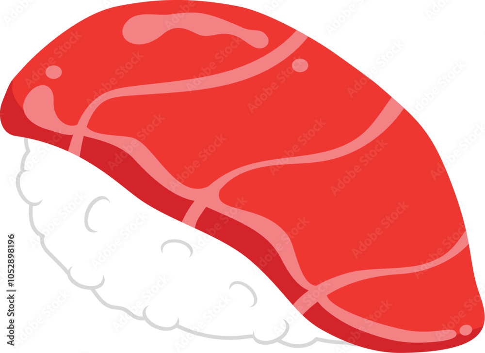 Fototapeta premium 寿司のマグロのイラスト