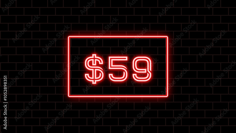 $59 のネオン文字 $59 のネオン文字