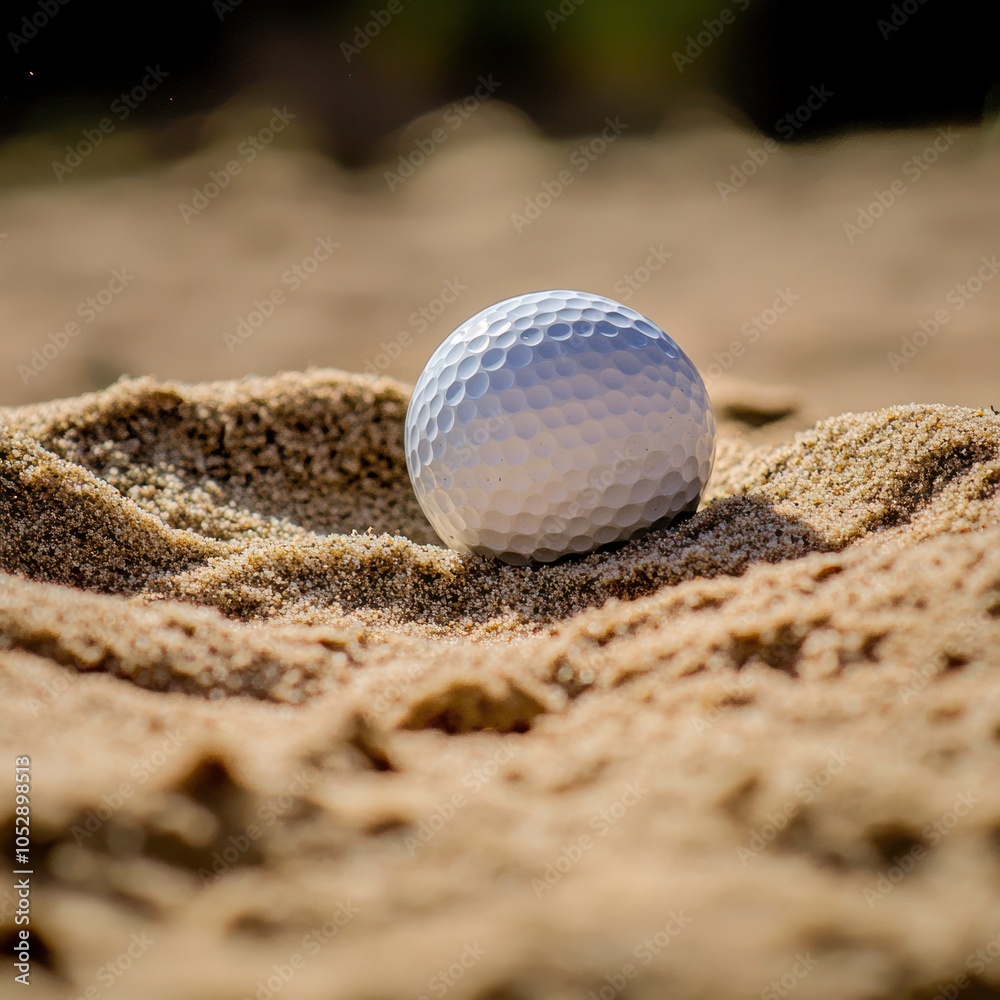 Hitting a golf ball in a sand trap Hitting a golf ball in a sand trap