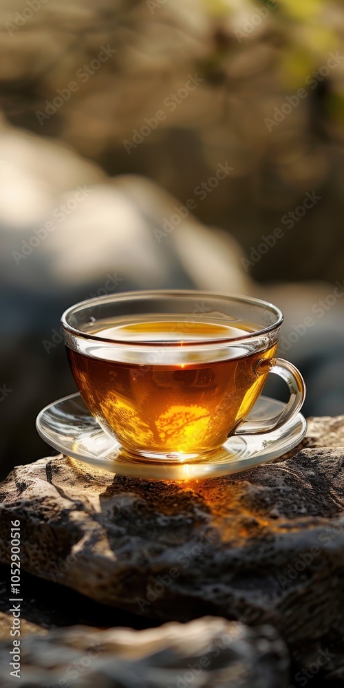 Experience Serenity with a Warm Cup of Tea in a Cozy Natural Setting Experience Serenity with a Warm Cup of Tea in a Cozy Natural Setting