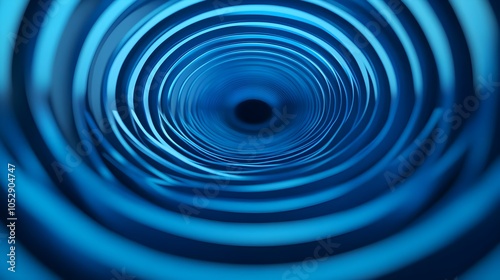 Abstract Blue Swirling Tunnel