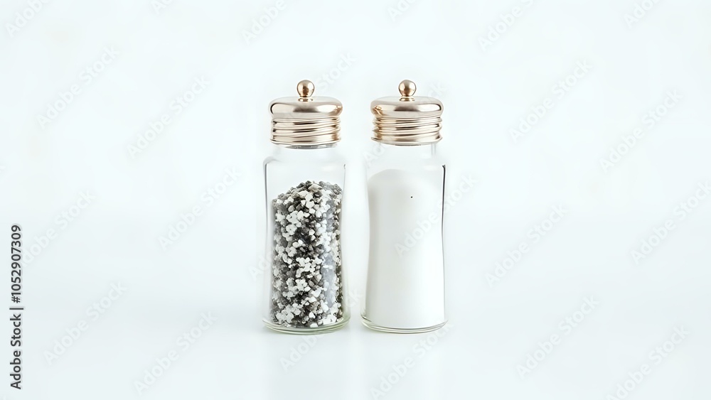 Salt and Pepper Shakers on White Background Salt and Pepper Shakers on White Background