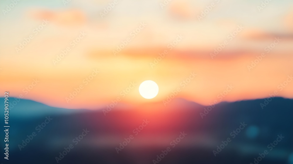 Sunset Over Mountains Blurred Background Sunset Over Mountains Blurred Background