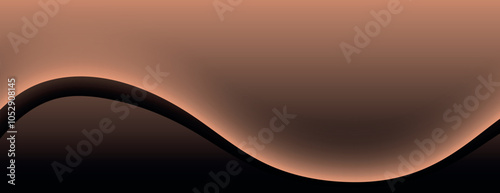 A smooth, wavy gradient background in brown and black. The background features a flowing, elegant design with brown and black hues. Minimal abstract wavy gradient vector background