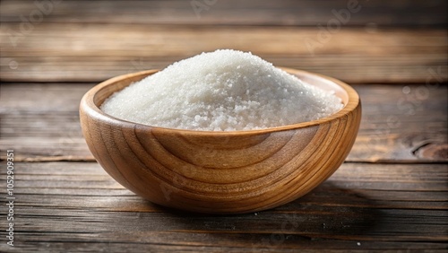 Wooden bowl filled with granulated sugar, sugar, sweet, kitchen, wood, natural, organic, ingredient, bowl, white, granules