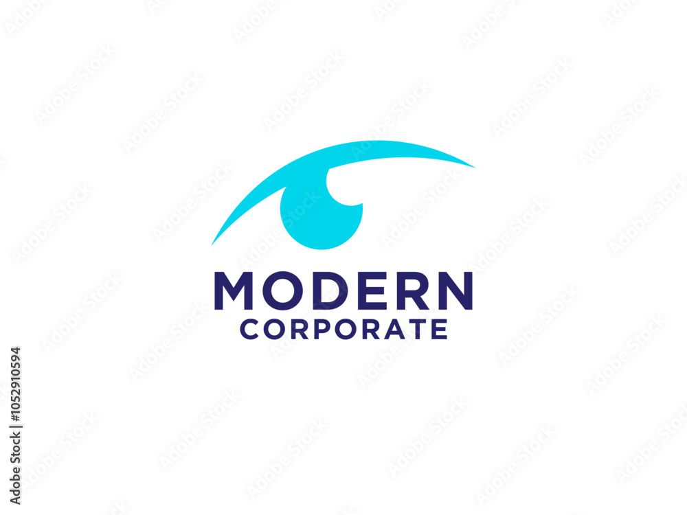 Abstract Vision Eye Logo. Blue Silhouette with Eyeball Camera Icon isolated on White Background. Usable for Business and Technology Logos. Abstract Vision Eye Logo. Blue Silhouette with Eyeball Camera Icon isolated on White Background. Usable for Business and Technology Logos.