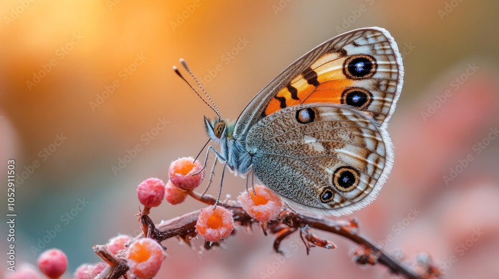 Fototapeta premium A Butterfly Perched on a Branch