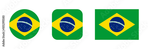 Brazil flag icon set