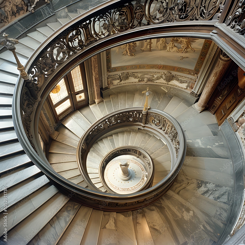 Fototapeta premium Spiral staircase in the National Museum of Natural History.