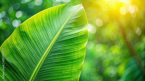 Lush tropical banana leaf with vibrant green nature background, tropical, banana leaf, green, nature, background, vibrant