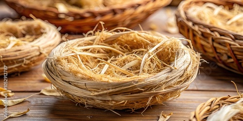 Close-up of raw Edible-Nest Swiftlet nest materials for traditional Chinese medicine, Edible bird's nest photo