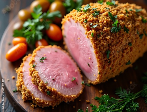 Swedish Julskinka Christmas Ham with Mustard and Baked Crust photo