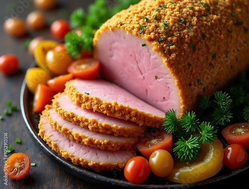 Swedish Julskinka Christmas Ham with Mustard and Baked Crust photo