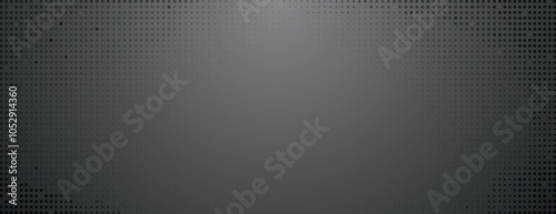 Dark gray background with a gradient effect and dotted texture. The gray background creates a modern and sleek appearance. Minimal halftone dotted texture vector background