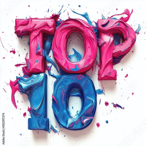 Top 10 List Sign, 3D Email Marketing Graphic Banner for Digital Promotions and Business Campaigns