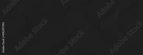 Dark black background with a textured, crumpled paper style. The black background adds depth and a subtle, elegant touch. Minimal crumple paper texture vector background